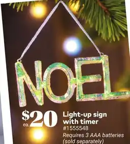 Giant Tiger Light-up sign with timer offer