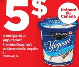Maxi CRÈME GLACÉE OU YOGOURT GLACÉ PREMIUM CHAPMAN'S, 2 L offer