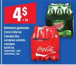 Maxi BOISSONS GAZEUSES COCA-COLA OU CANADA DRY, 6X710 ML offer