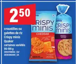 Maxi CROUSTILLES OU GALETTES DE RIZ CRISPY MINIS QUAKER, 90-199 G offer