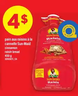Maxi PAIN AUX RAISINS À LA CANNELLE SUN-MAID | CINNAMON RAISIN BREAD, 450 G offer