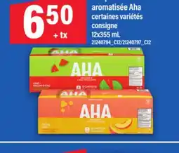 Maxi EAU PÉTILLANTE AROMATISÉE AHA, 12X355 ML offer