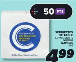 IGA COMPLIMENTS DINNER NAPKINS offer