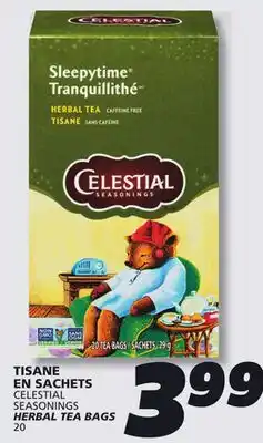 IGA CELESTIAL SEASONINGS HERBAL TEA BAGS offer