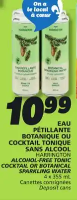 IGA HARRINGTON ALCOHOL-FREE TONIC COCKTAIL OR BOTANICAL SPARKLING WATER offer