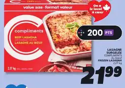 IGA COMPLIMENTS FROZEN LASAGNA offer