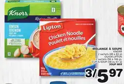 Marches Tradition KNORR 2 sachets (40 à 83 g) or LIPTON 2 sachets (94 à 166 g), CUP-A-SOUP (58 ou 61 g) SOUP MIX offer