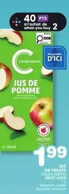 Marches Tradition COMPLIMENTS FRUIT JUICE offer