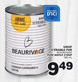 Marches Tradition BEAURIVAGE PURE MAPLE SYRUP offer