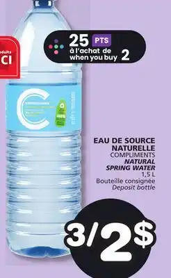 Marches Tradition COMPLIMENTS NATURAL SPRING WATER offer