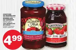 Marches Tradition SMUCKER'S (500 mL) MARMELADE OU TARTINADE DOUBLE FRUIT (375 ou 500 mL) JAM, MARMALADE OR SPREAD offer
