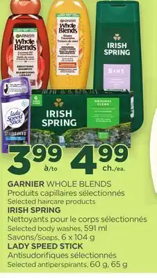 Proxim GARNIER, IRISH SPRING, LADY SPEED STICK offer