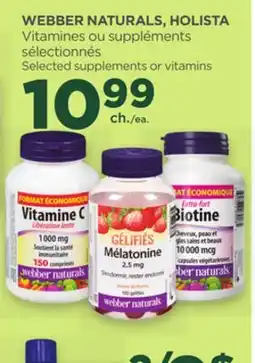 Proxim WEBBER NATURALS, HOLISTA Selected supplements or vitamins offer