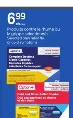 Proxim OPTION+ Selected pain relief flu or cold symptoms offer
