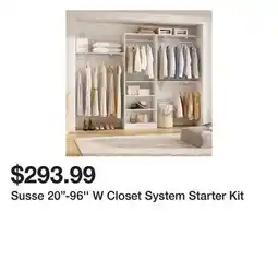 Wayfair Susse 20-96'' W Closet System Starter Kit offer