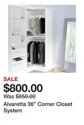 Wayfair Alvaretta 36 Corner Closet System offer