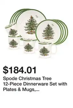 Wayfair Spode Christmas Tree 12-Piece Dinnerware Set with Plates & Mugs, Service for 4 offer