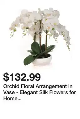 Wayfair Orchid Floral Arrangement in Vase - Elegant Silk Flowers for Home and Office Decor offer