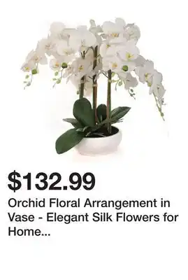 Wayfair Orchid Floral Arrangement in Vase - Elegant Silk Flowers for Home and Office Decor offer