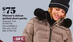 Giant Tiger Women's deluxe quilted short parka offer