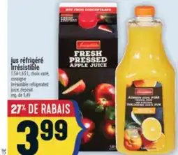 Marché Adonis JUS RÉFRIGÉRÉ IRRÉSISTIBLE | IRRÉSISTIBLE REFRIGERATED JUICE offer