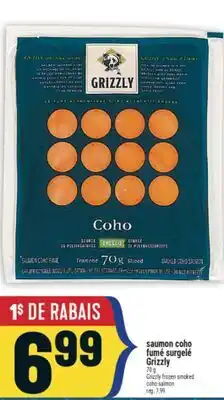 Marché Adonis SAUMON COHO FUMÉ SURGELÉ GRIZZLY | GRIZZLY FROZEN SMOKED COHO SALMON offer