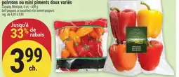 Marché Adonis POIVRONS OU MINI PIMENTS DOUX VARIÉS | BELL PEPPERS OR ASSORTED MINI SWEET PEPPERS offer