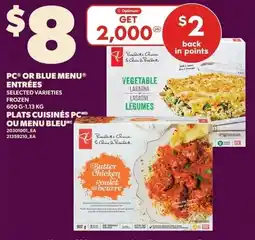 Loblaws PC or blue menu entrées offer