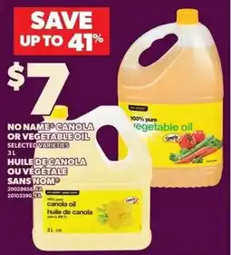 Loblaws No name canola or vegetable oil offer