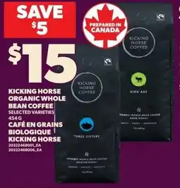 Loblaws Kicking horse organic whole bean coffee offer