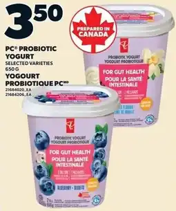 Loblaws PC probiotic yogurt offer