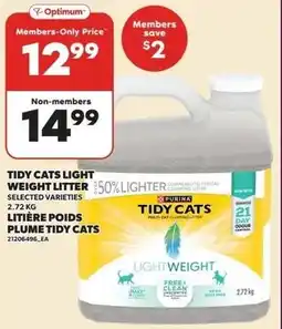 Loblaws Tidy cats light weight litter offer