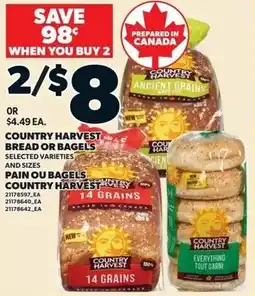 Loblaws Country harvest bread or bagels offer