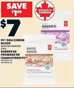 Loblaws PC deli cheese block offer
