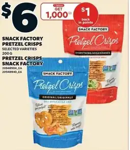Loblaws Snack factory pretzel crisps offer