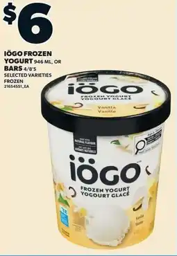 Loblaws Iögo frozen yogurt or bars offer