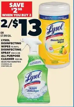 Loblaws Lysol disinfecting wipes offer