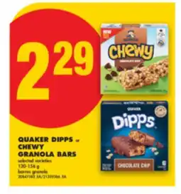 No Frills QUAKER DIPPS or CHEWY GRANOLA BARS, 120-156 g offer