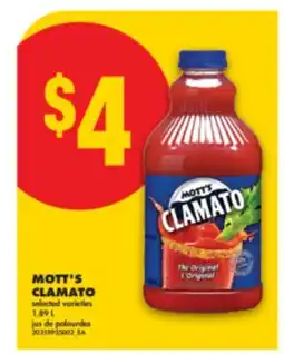 No Frills MOTT'S CLAMATO, 1.89 L offer