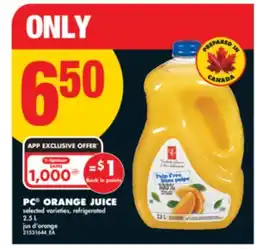 No Frills PC ORANGE JUICE, 2.5 L offer