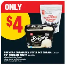 No Frills BREYERS CREAMERY STYLE ICE CREAM 1.41 L or PC FROZEN FRUIT 400-600 g offer