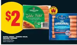 No Frills MAPLE LODGE OR ZABIHA HALAL CHICKEN WIENERS SELECTED, 450 G offer