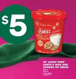 No Frills PC SCOOP SHOP SANTA'S MILK AND COOKIES ICE CREAM, 964 ML offer
