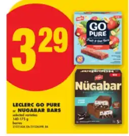 No Frills LECLERC GO PURE or NUGABAR BARS, 140-175 G offer