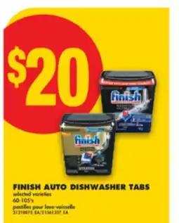 No Frills FINISH AUTO DISHWASHER TABS, 60-105's offer