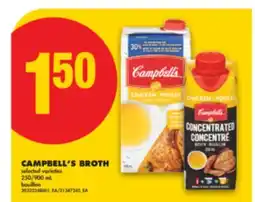 No Frills CAMPBELL'S BROTH, 250/900 ML offer