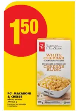 No Frills PC MACARONI & CHEESE, 200/225 G offer