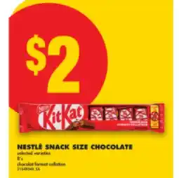 No Frills NESTLÉ SNACK SIZE CHOCOLATE, 8'S offer