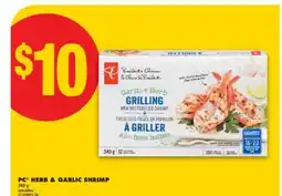 No Frills PC HERB & GARLIC SHRIMP, 340 g offer