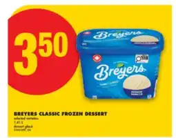 No Frills BREYERS CLASSIC FROZEN DESSERT, 1.41 L offer